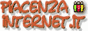 Logo di Piacenzainternet rappresentato dalle parole Piacenza e Internet separate tra loro dalla immagine stilizzata di tre persone